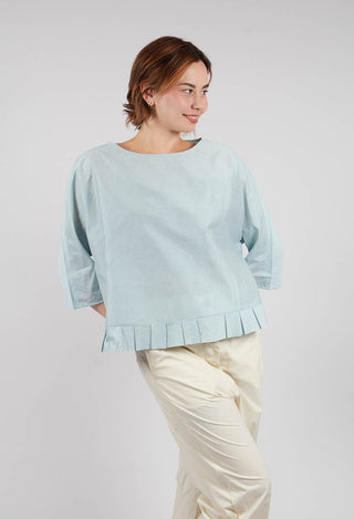 Frill Hem Blouse in Sky