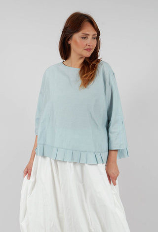 Frill Hem Blouse in Sky