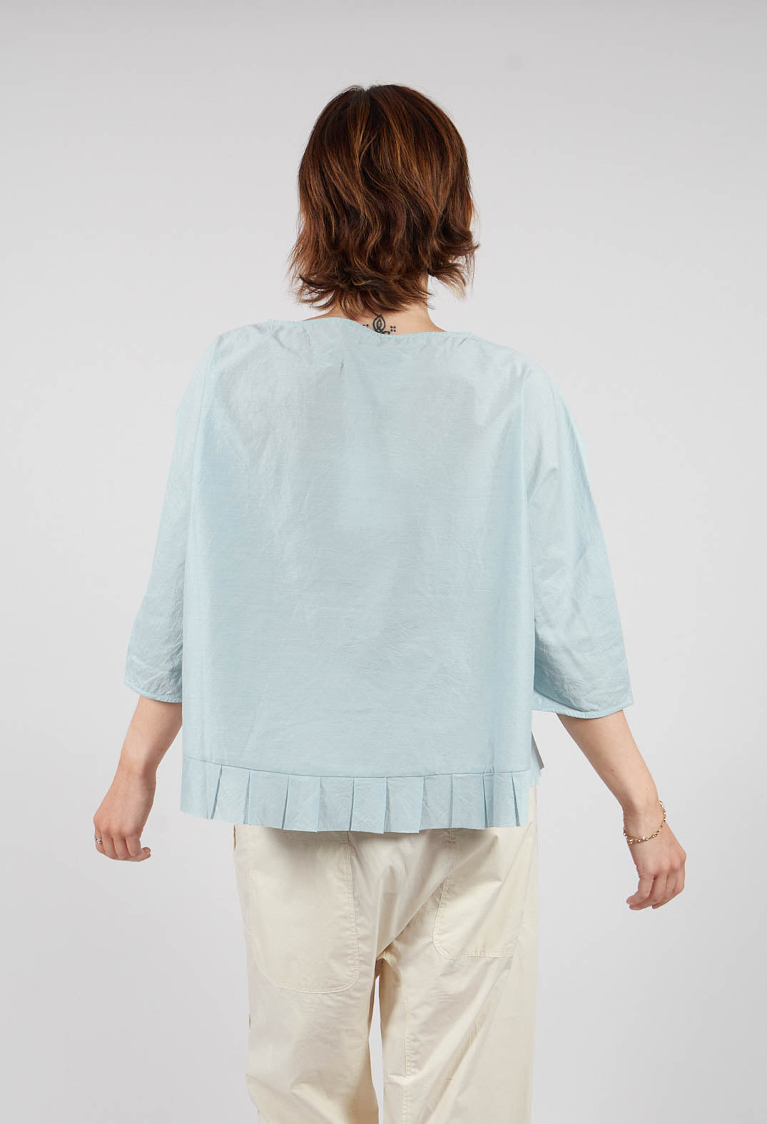Frill Hem Blouse in Sky