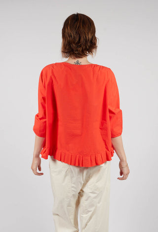 Frill Hem Blouse in Poppy