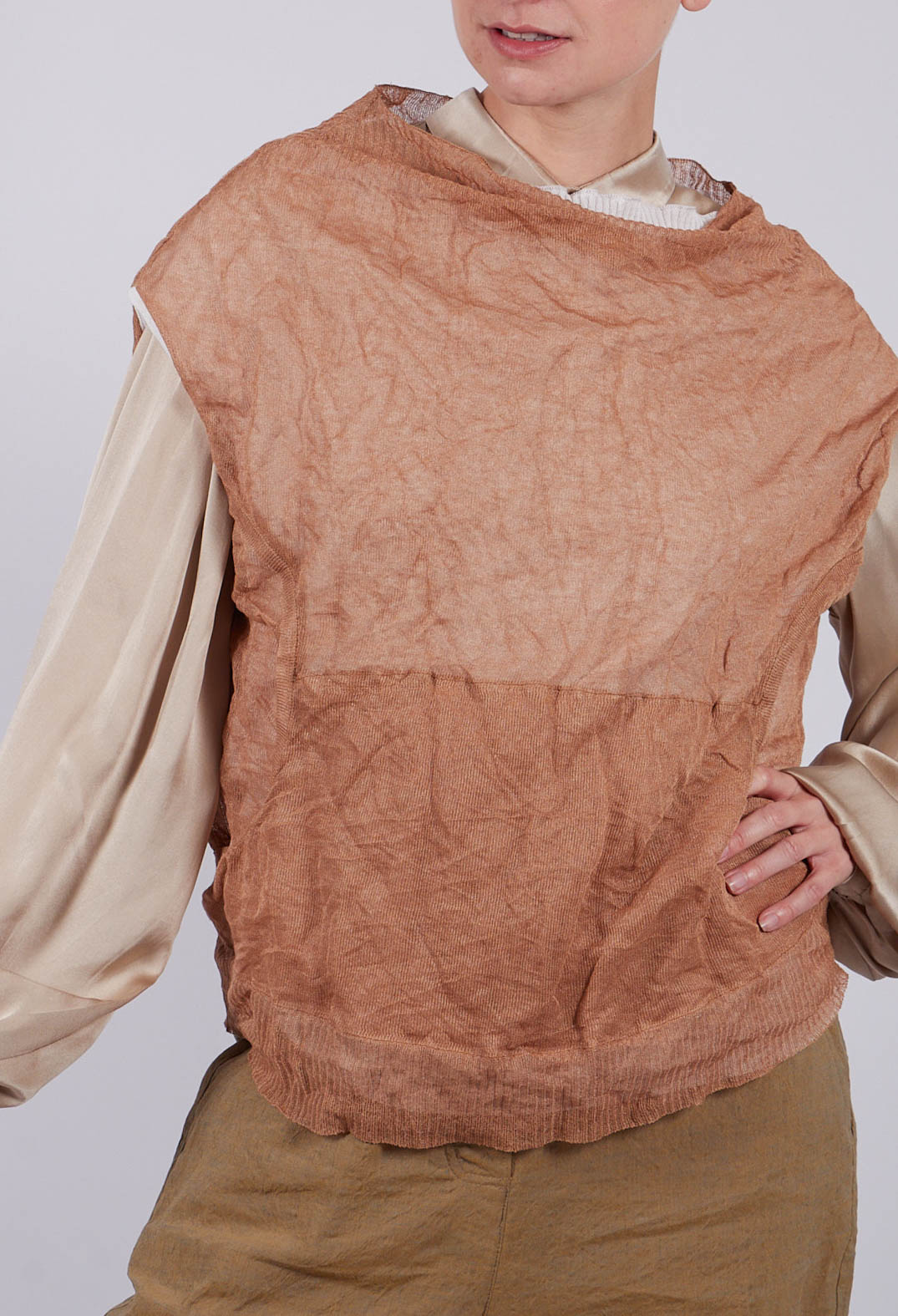 Side Knit Top in Khaki