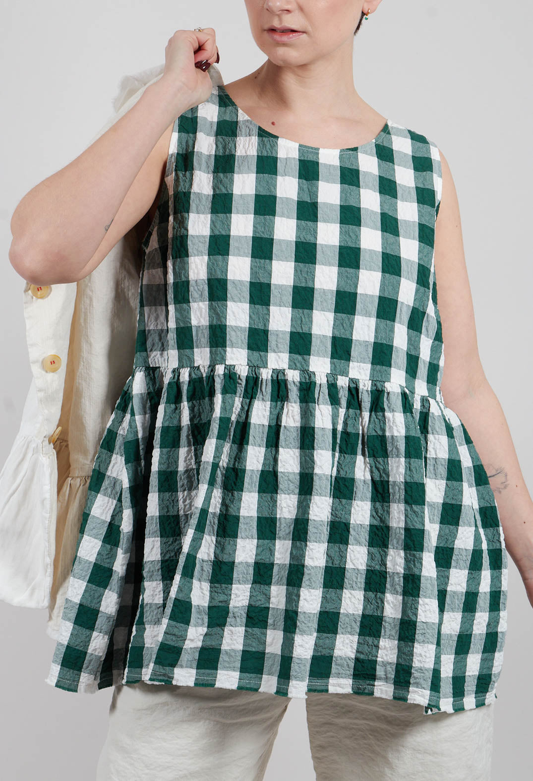 Sara Top in Green Check
