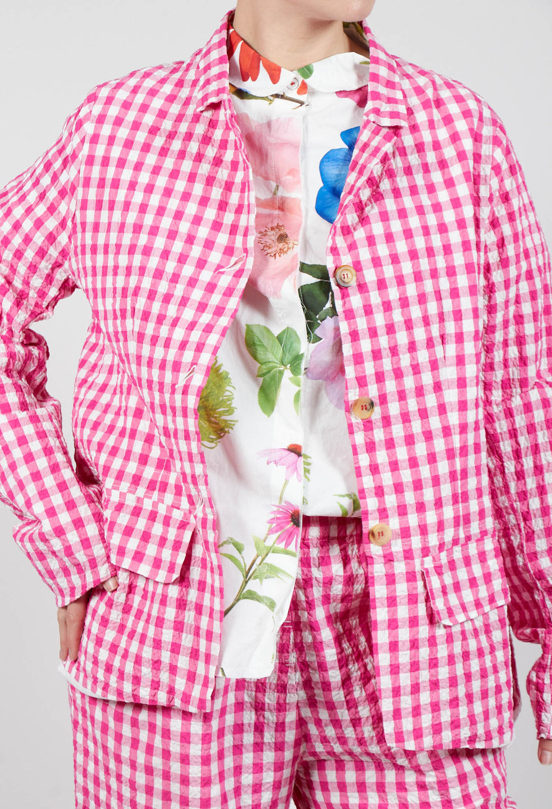 Jesse Jacket in Azalea Check