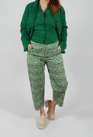 Potamia Printed Trousers in Green Check