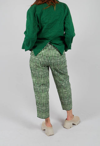 Potamia Printed Trousers in Green Check