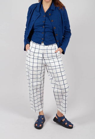 Potamia Printed Trousers in Blue Check
