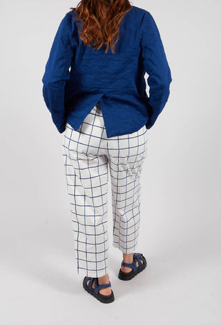 Potamia Printed Trousers in Blue Check