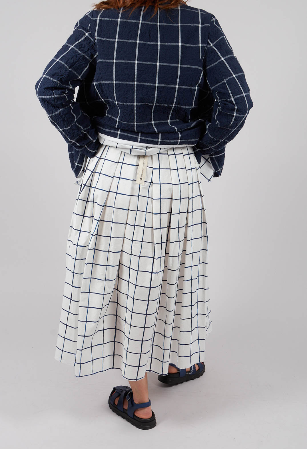 Jolisa Printed Skirt in Blue Check
