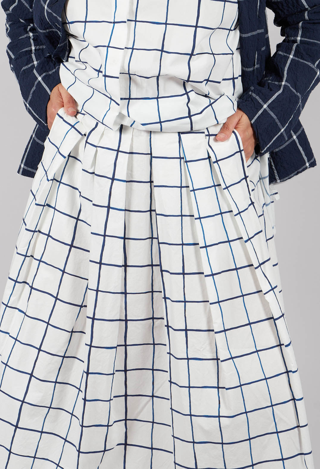 Jolisa Printed Skirt in Blue Check