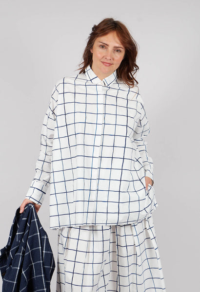 Hannoh Wessel Sarita Printed Shirt in Blue Check – Olivia May