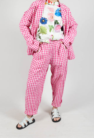 Paris Trousers in Azalea Check