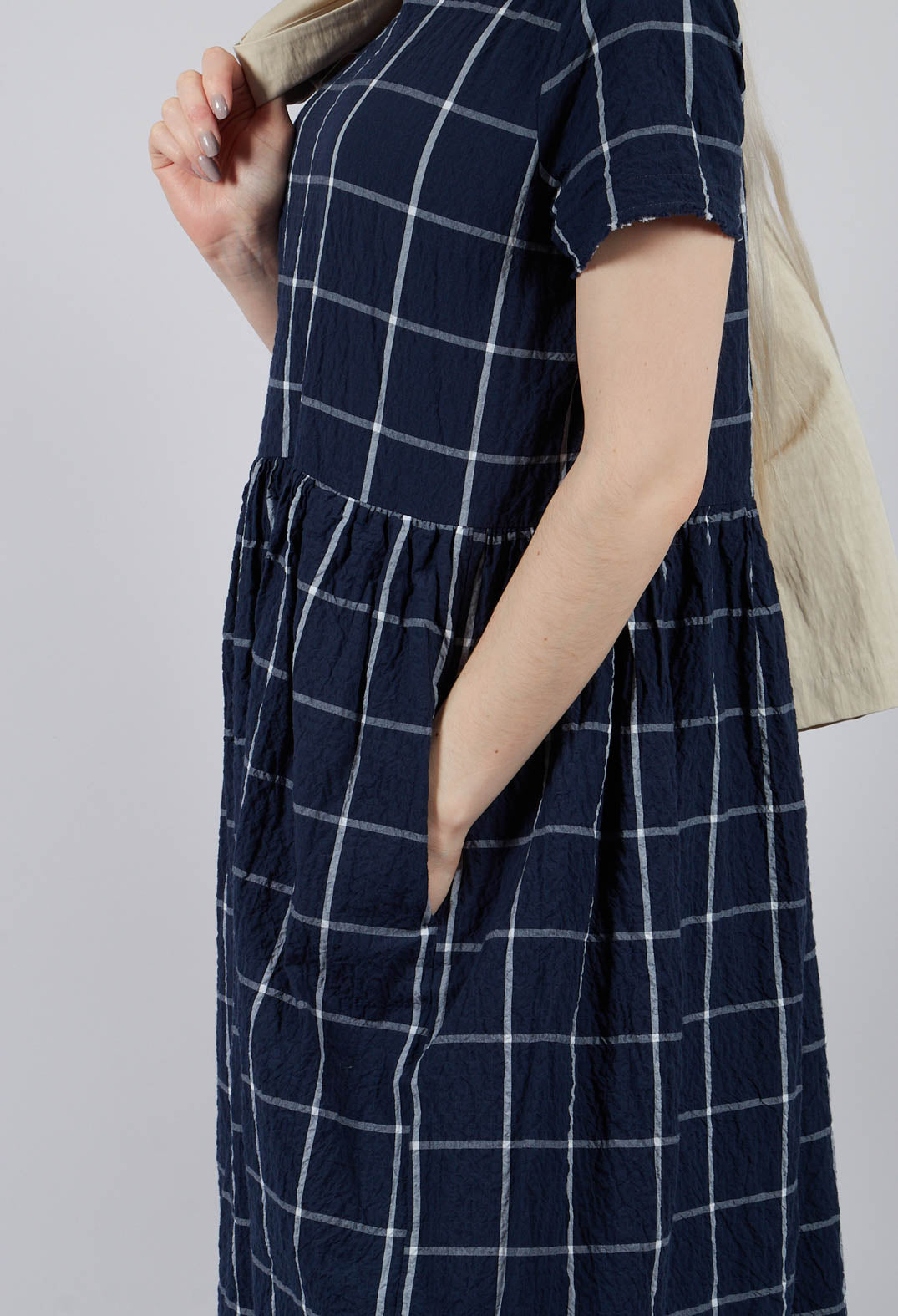 Demi Dress in Navy Check