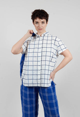 Sutton Printed Shirt in Blue Check