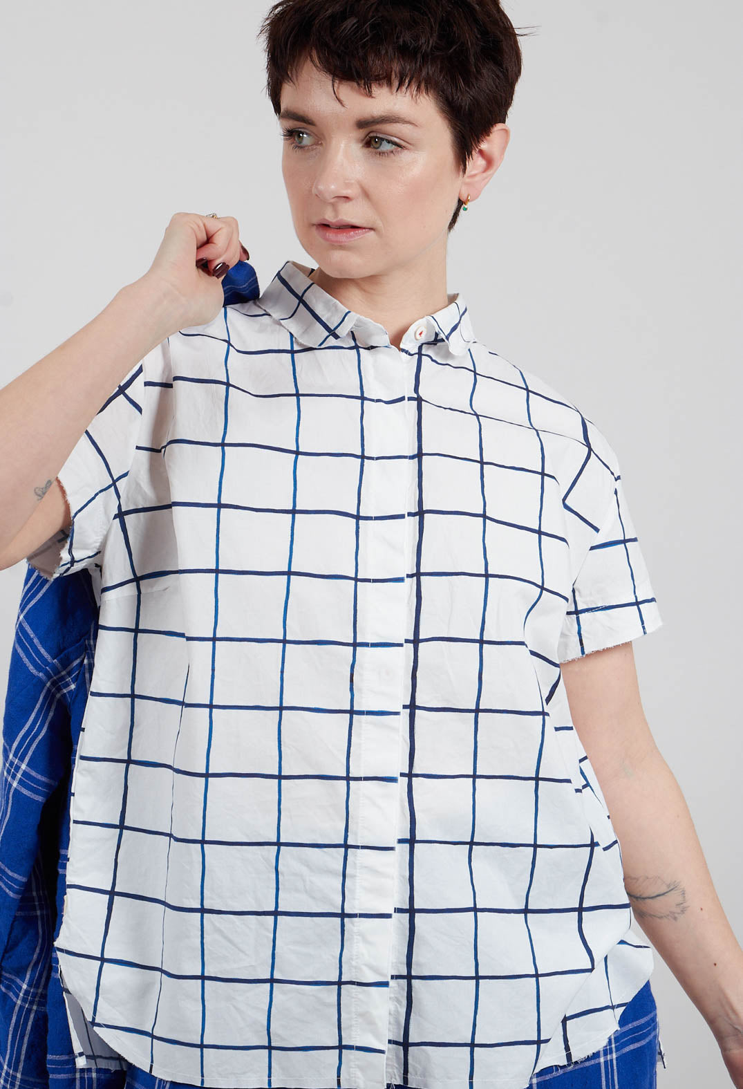 Sutton Printed Shirt in Blue Check