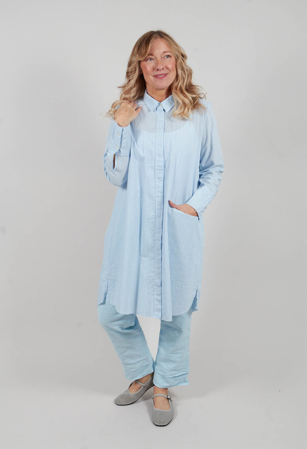 Longline Shirt in Stripe