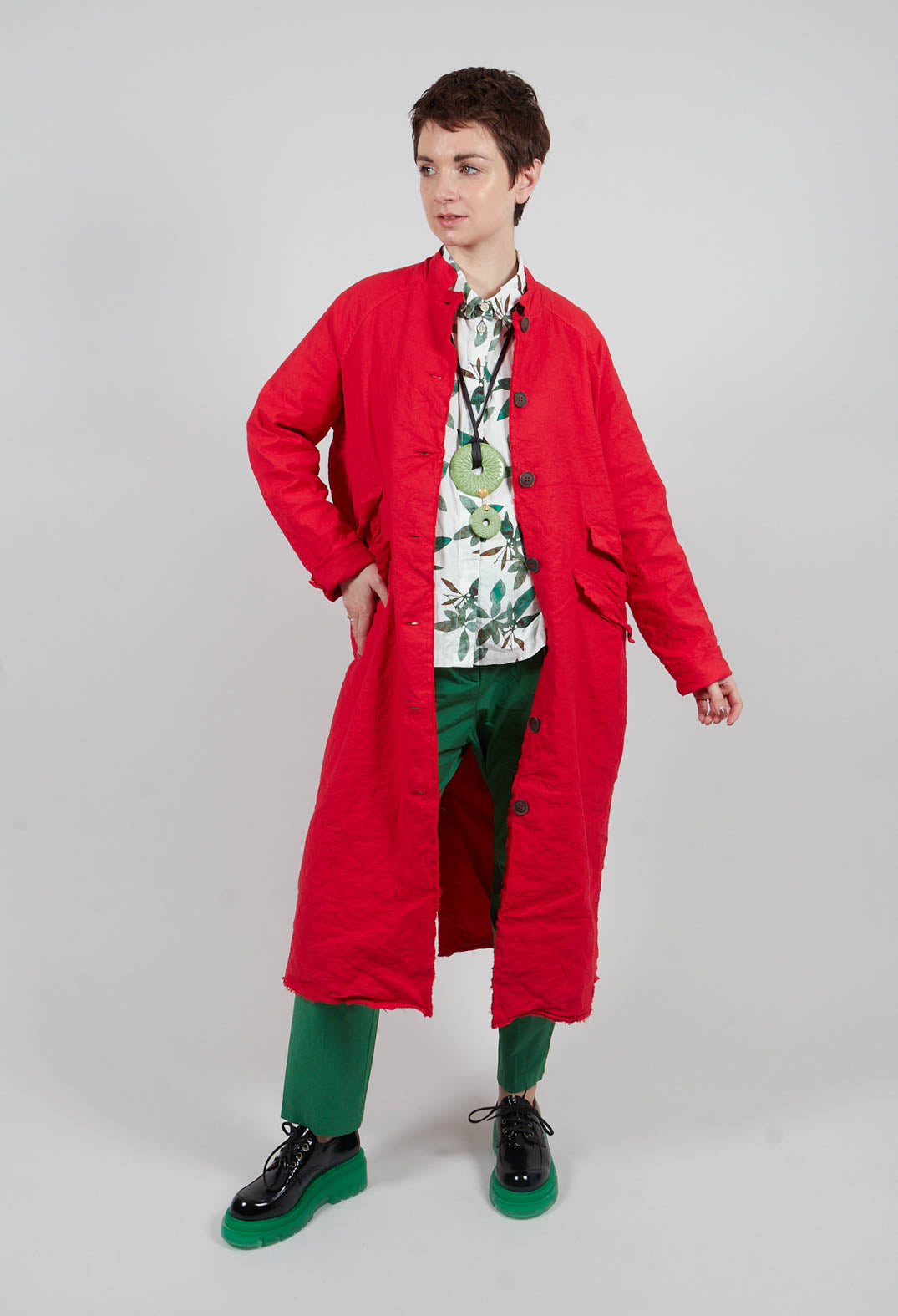 Full Length Coat in Pomodoro