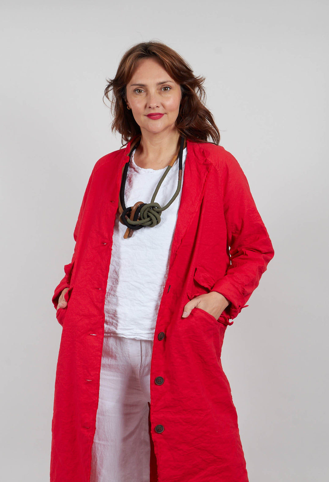 Full Length Coat in Pomodoro
