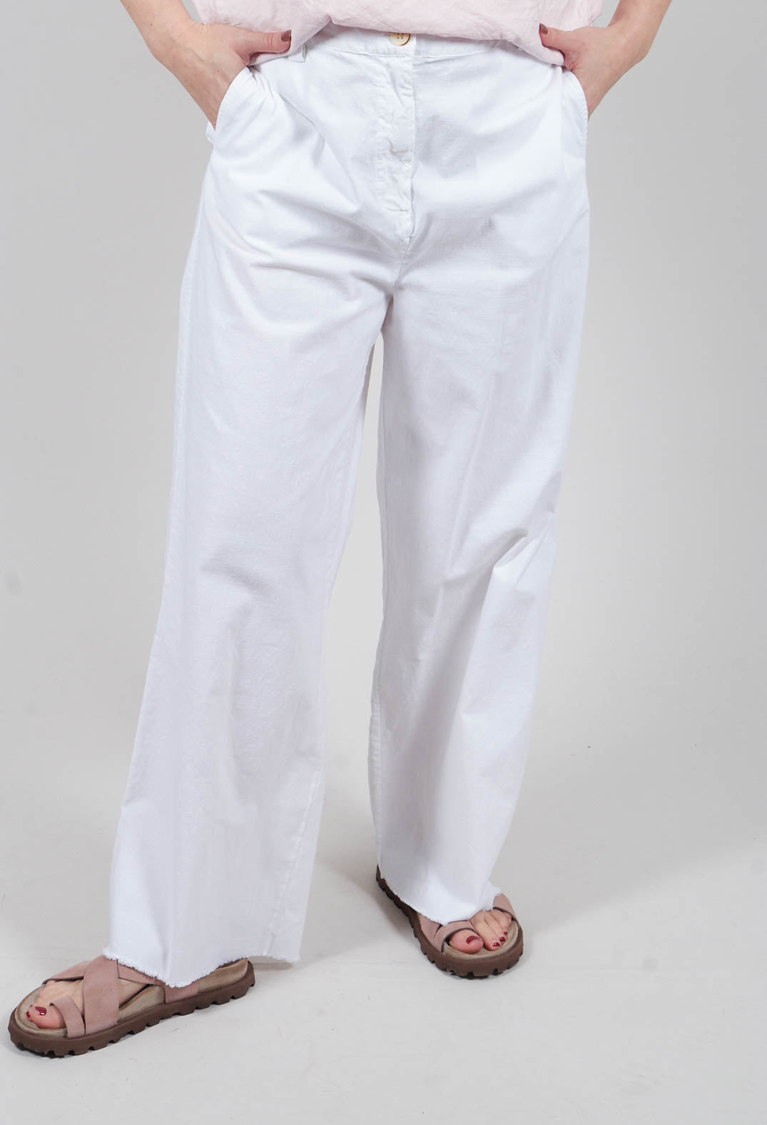 Wide Leg Trouser in White