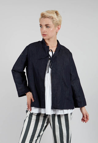 Tie Front Jacket in Denim