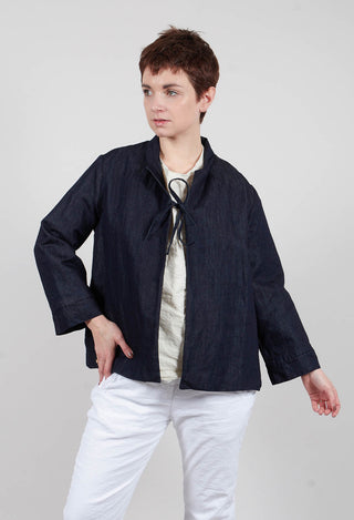 Tie Front Jacket in Denim