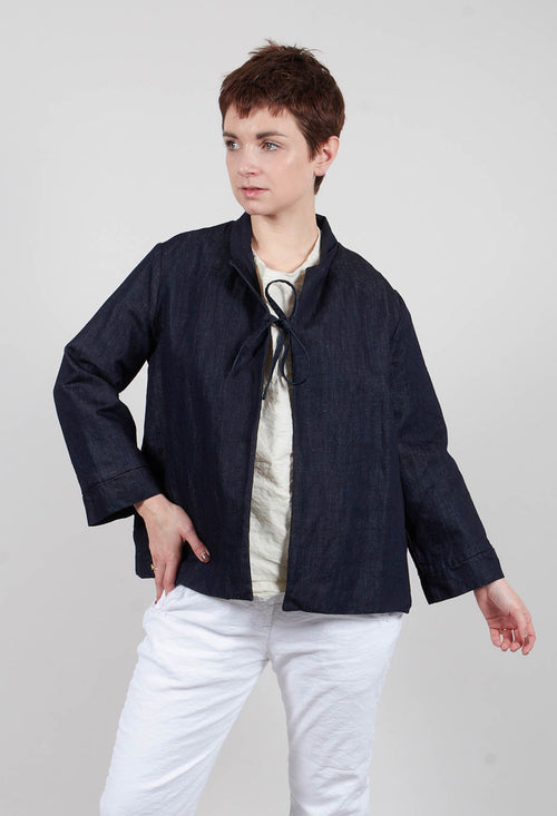 Tie Front Jacket in Denim