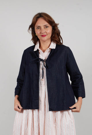 Tie Front Jacket in Denim