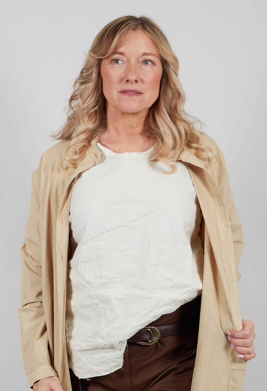 Grandad Collar Shirt in Juta