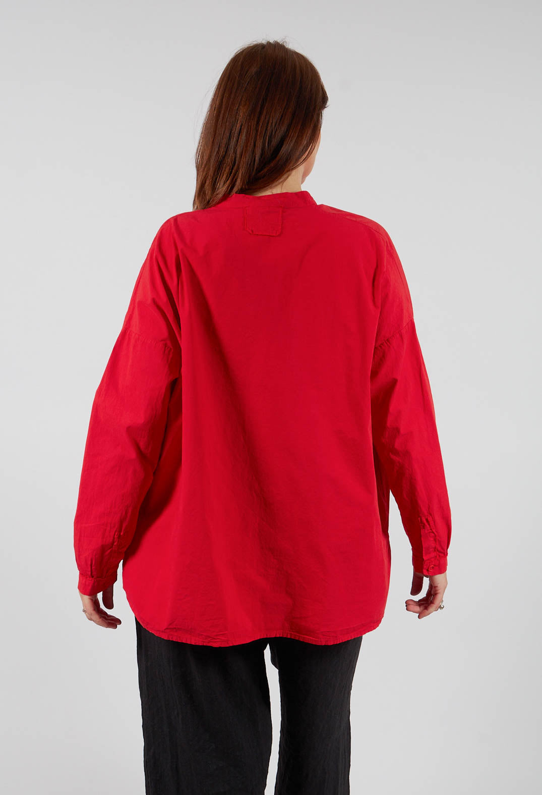 Grandad Collar Shirt in Pomodoro
