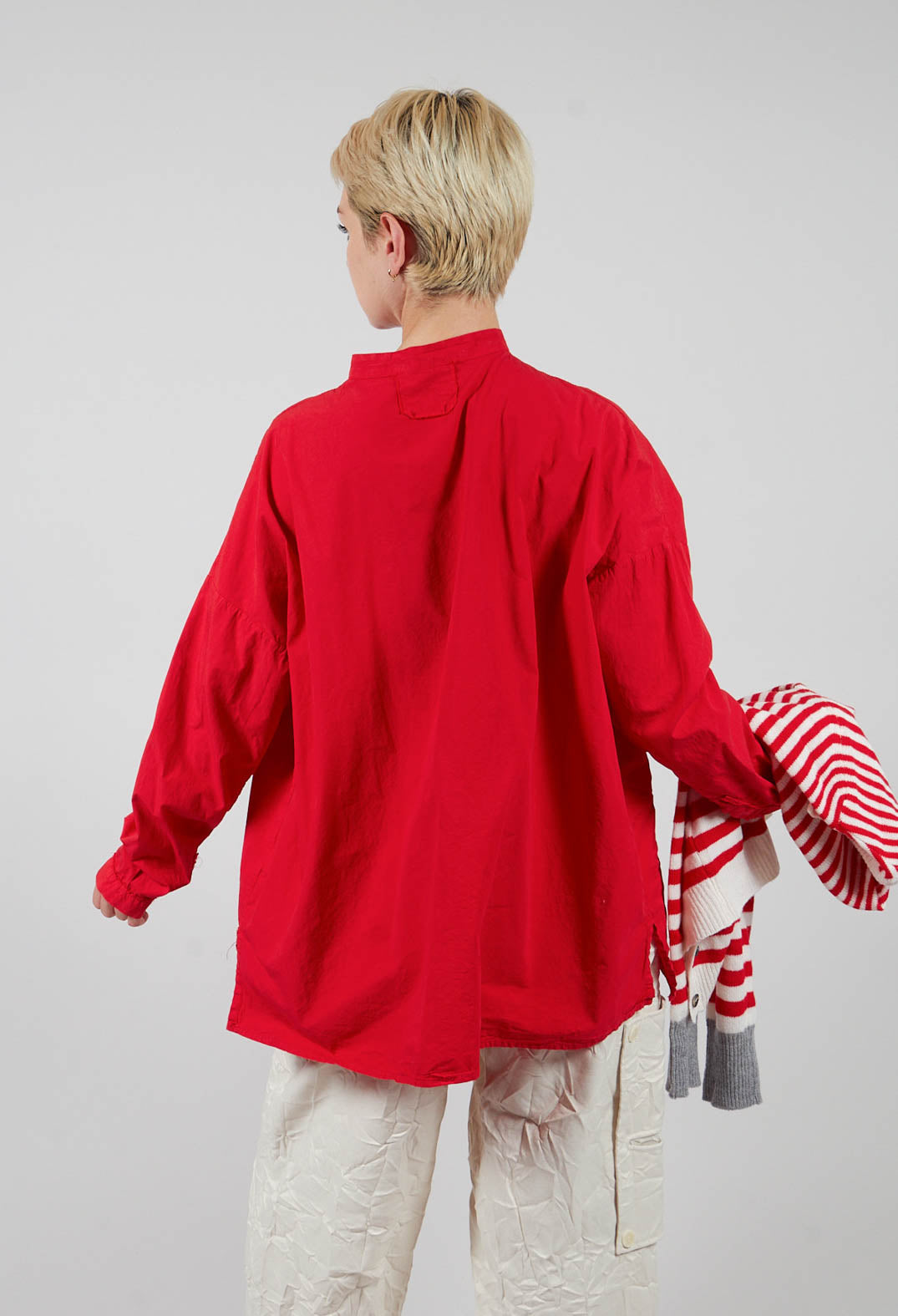 Grandad Collar Shirt in Pomodoro