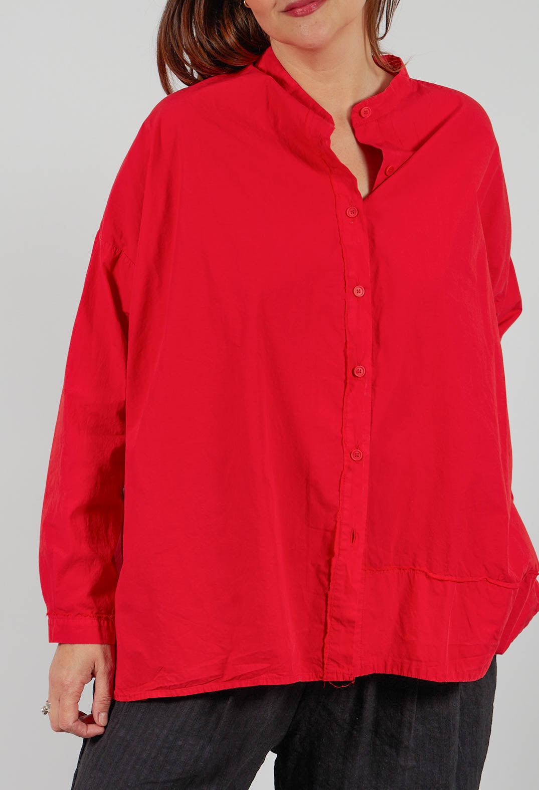 Grandad Collar Shirt in Pomodoro