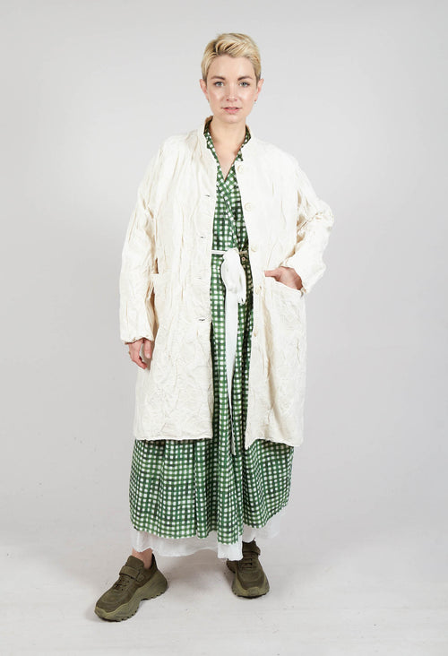 Crinkle Fabric Coat in Chalk