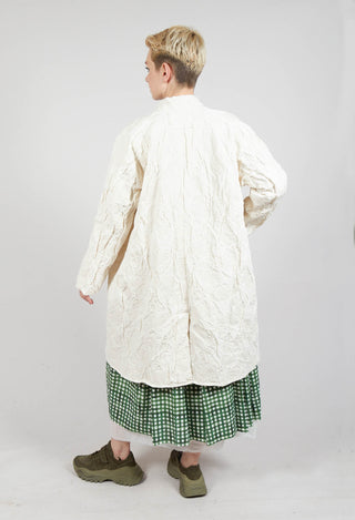 Crinkle Fabric Coat in Chalk