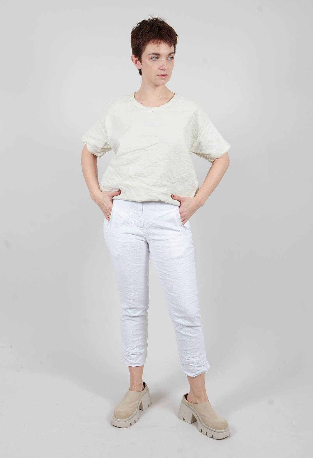 Straight Leg Trouser in White