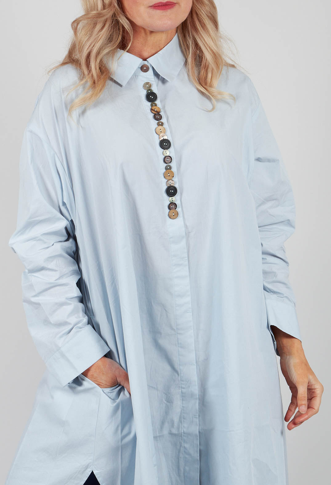 Shirt Dress in Silver