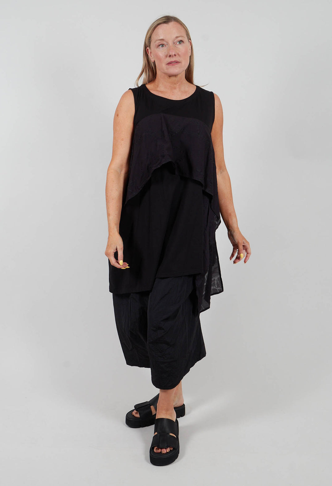 Sleeveless Tunic Dress in Black