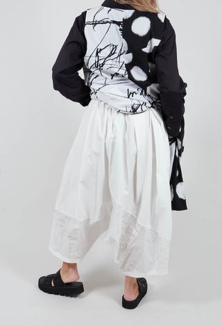 Drop Crotch Balloon Trousers in White
