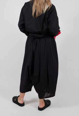 Drop Crotch Balloon Trousers in Black