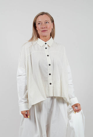 Oversized Shirt in Cream Pinstripe