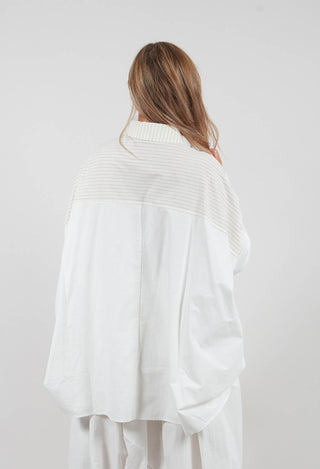 Oversized Shirt in Cream Pinstripe