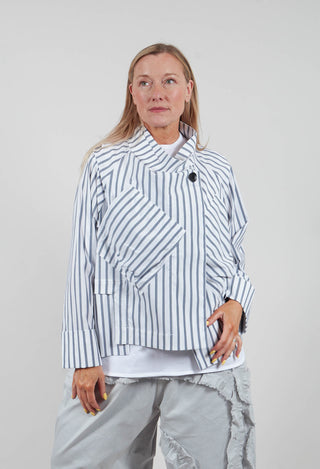 Lightweight Striped Jacket in White