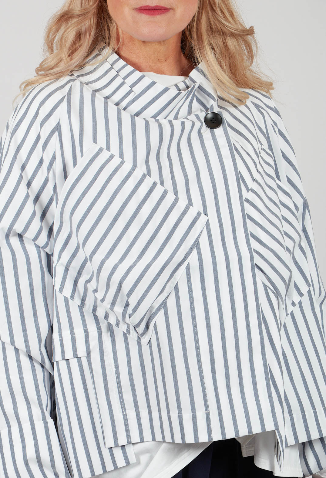 Lightweight Striped Jacket in White