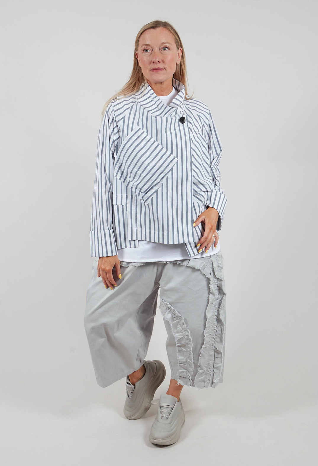 Lightweight Striped Jacket in White