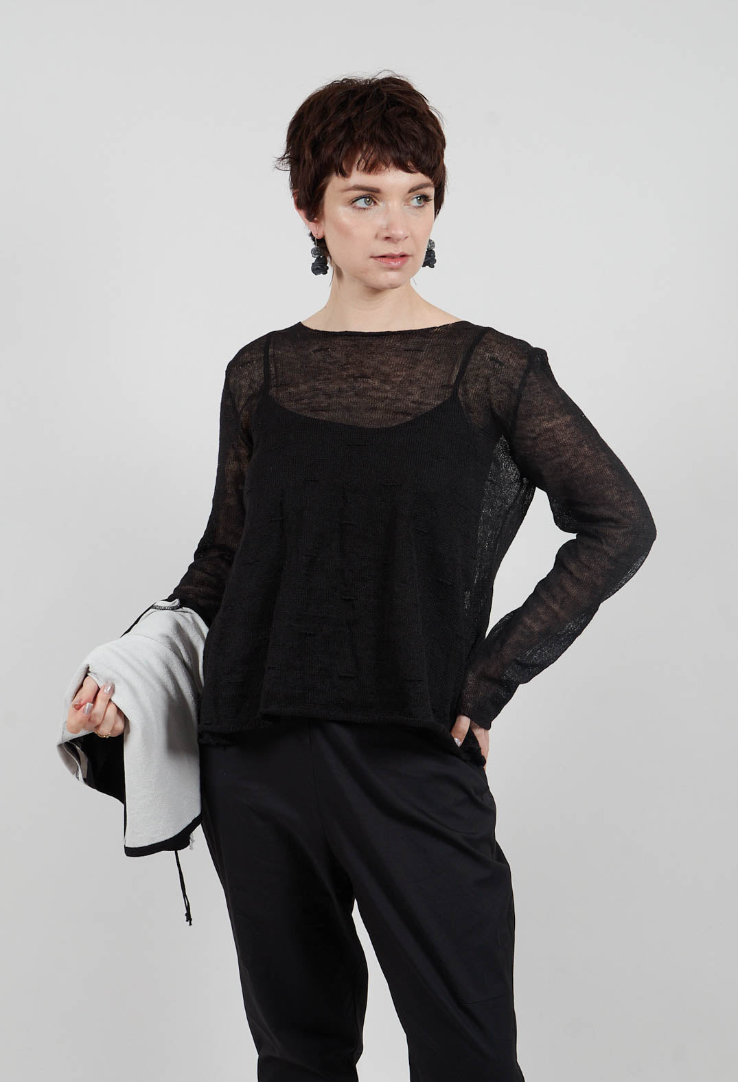 Boatneck Top in Nero
