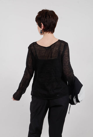 Boatneck Top in Nero