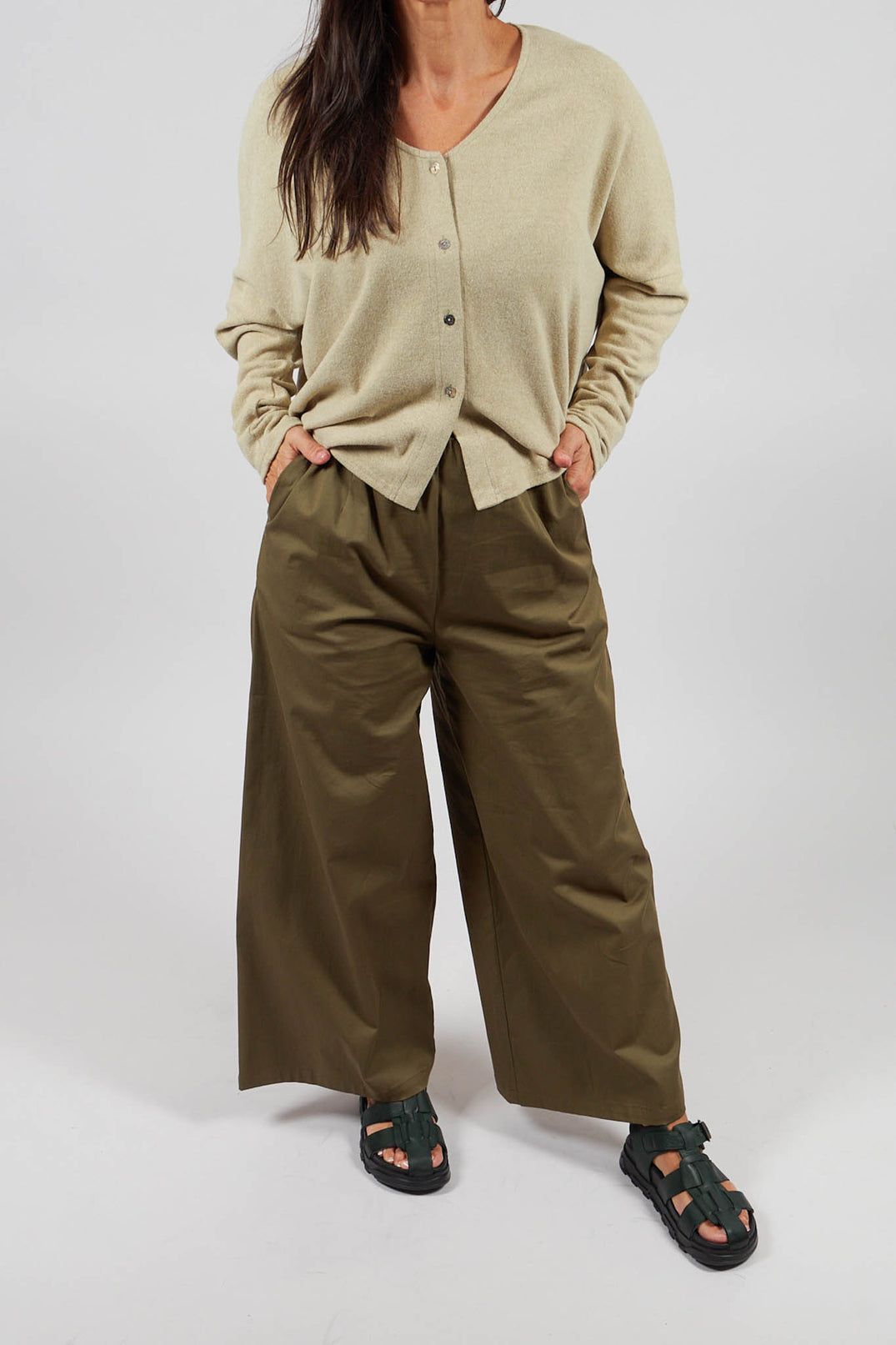 Wide Leg Trousers in Ficus