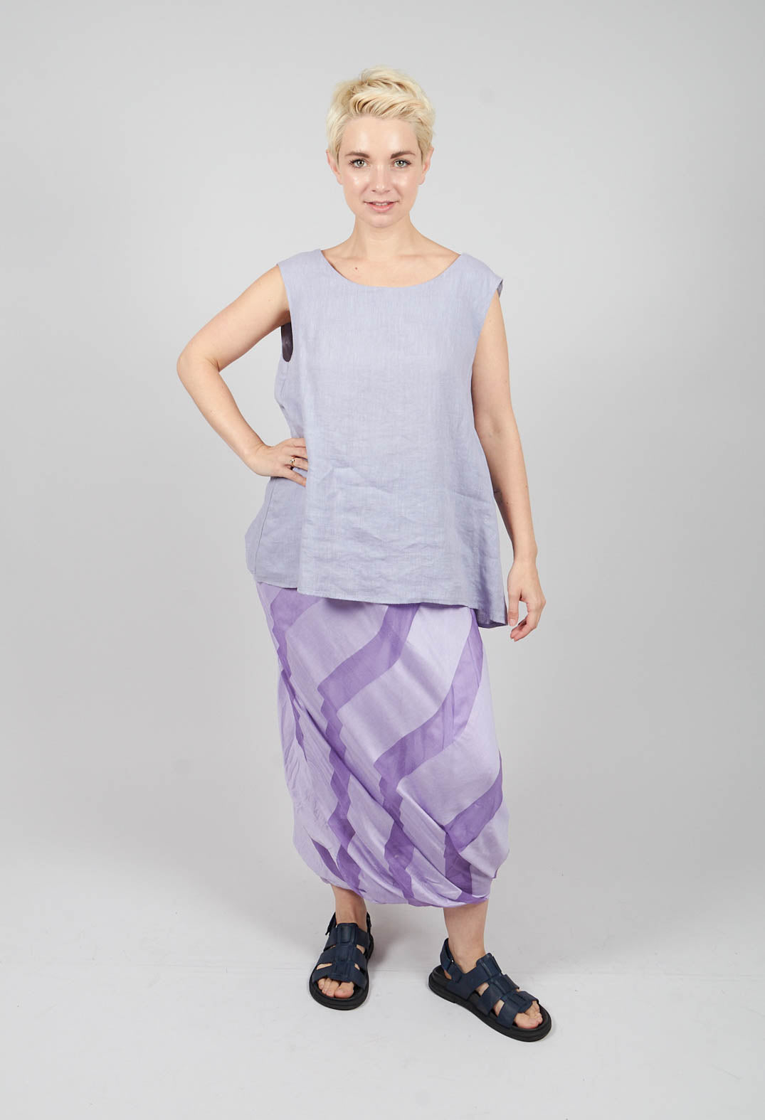 Striped Bubble Skirt in Lavender