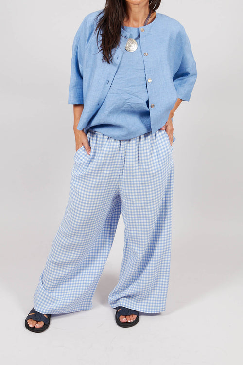 Wide Fit Trousers in Sky