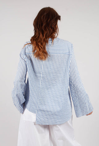 Asymmetrical Blouse in Riga Sky