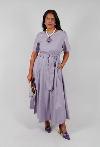Long Belted Dress in Lavanda