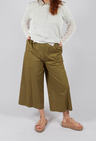 Trousers with Wide Leg in Cactus